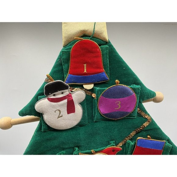 Christmas Tree Fabric Reusuable Advent Calendar 30 Inch long x 23 Inch Wide - Picture 10 of 16